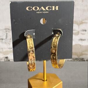 NEW Coach Gold Hoop Earrings